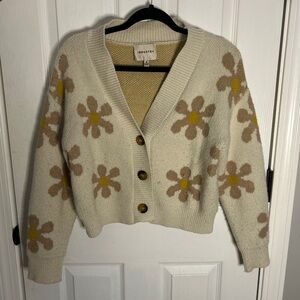 Industry Women's Cream Floral Cardigan